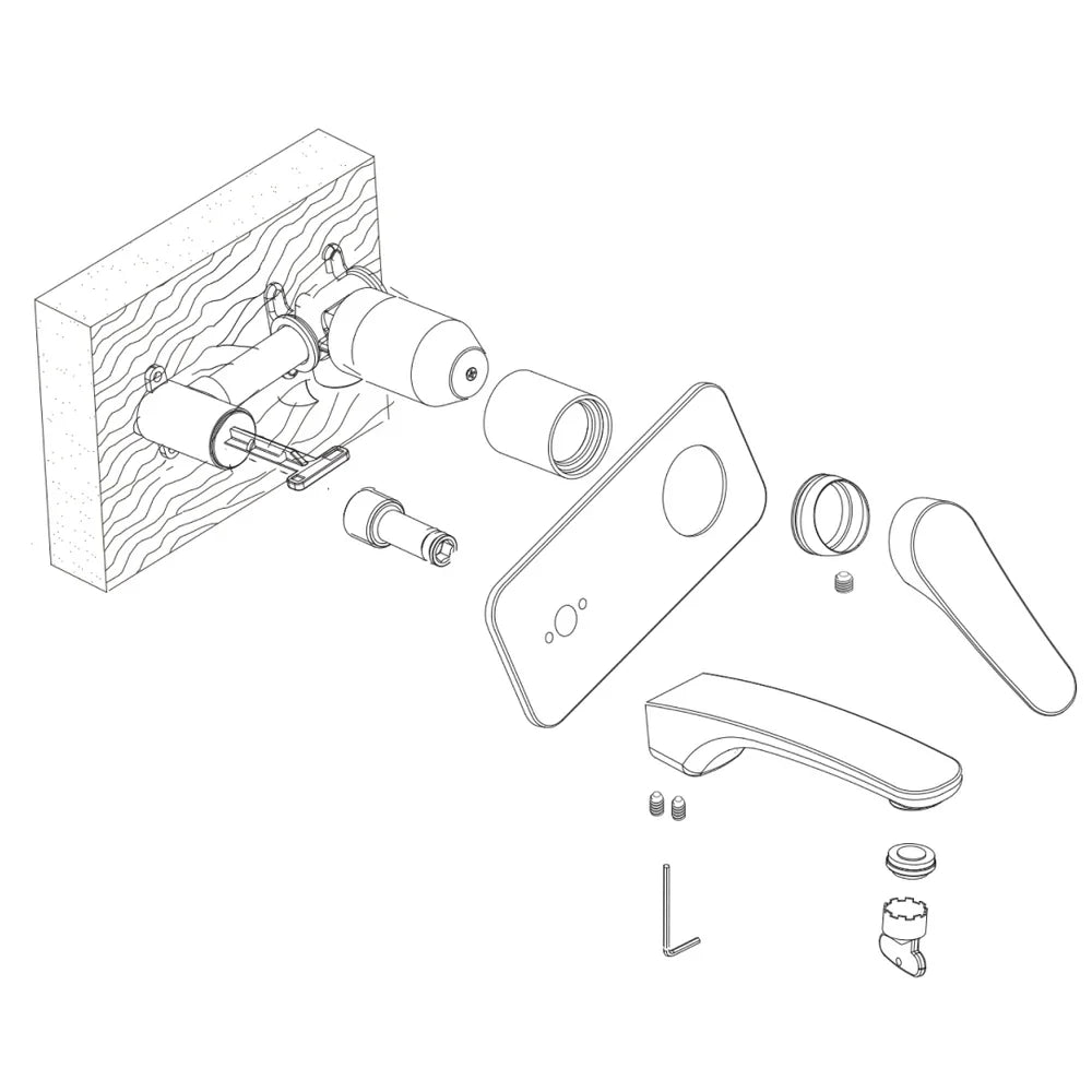 Oliveri Verona Wall Mixer Set, Brushed Nickel, VA305502BN