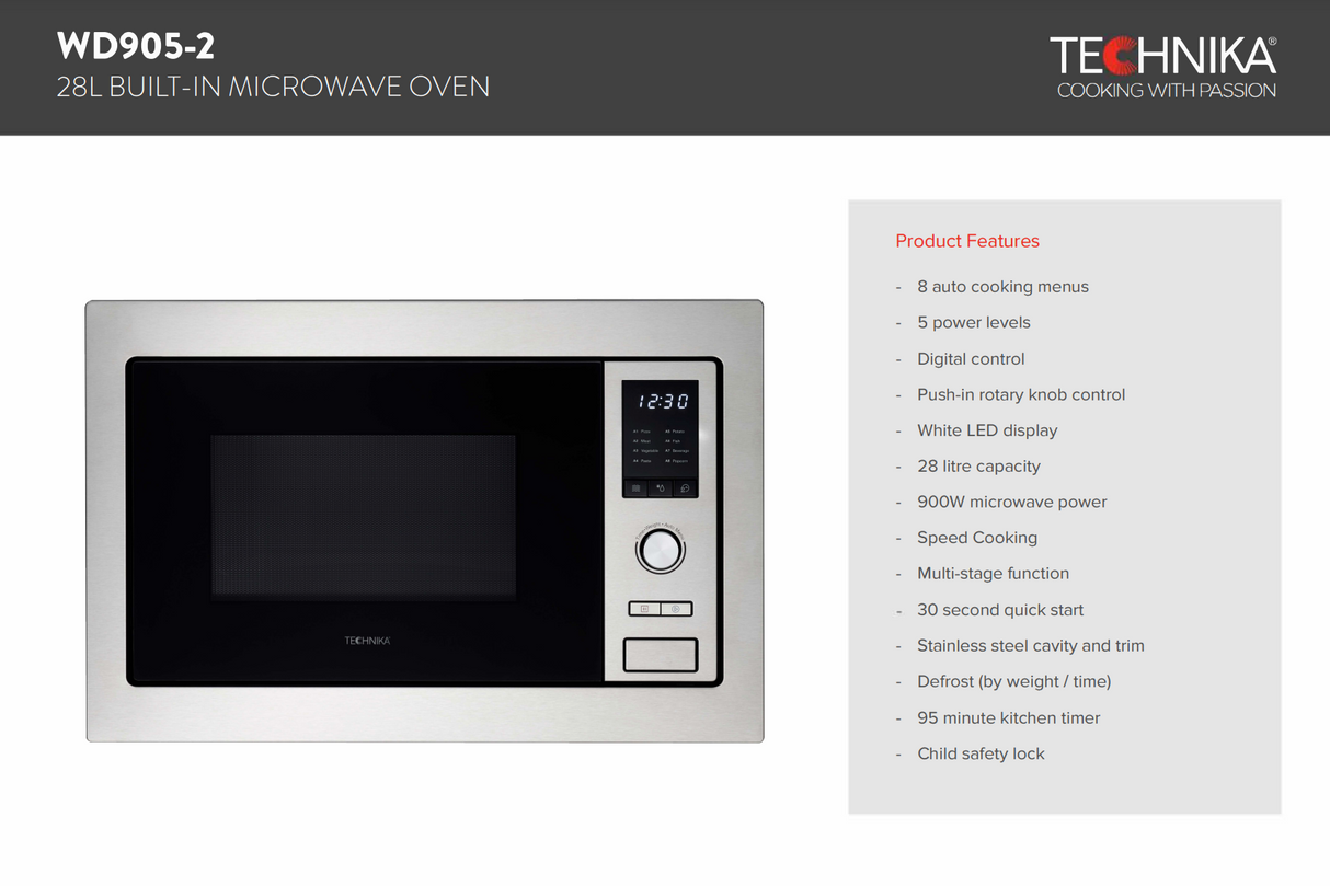 Technika WD905-2 Inbuilt Microwave Oven