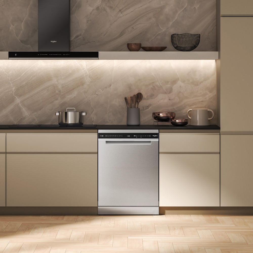 Whirlpool WDFS3L5PIXAU Power Clean Maxi-Tub 15 Place Setting Freestanding Dishwasher in Stainless Steel