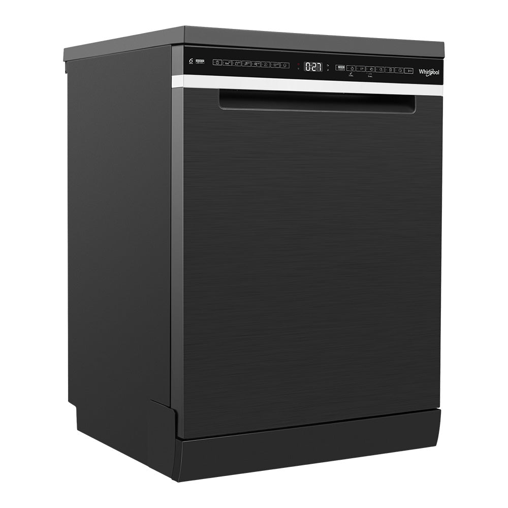 Whirlpool WDFS3R4PBSAU 60cm Power Clean Pro Maxi Tub 14 Place Setting Free Standing Dishwasher - Black