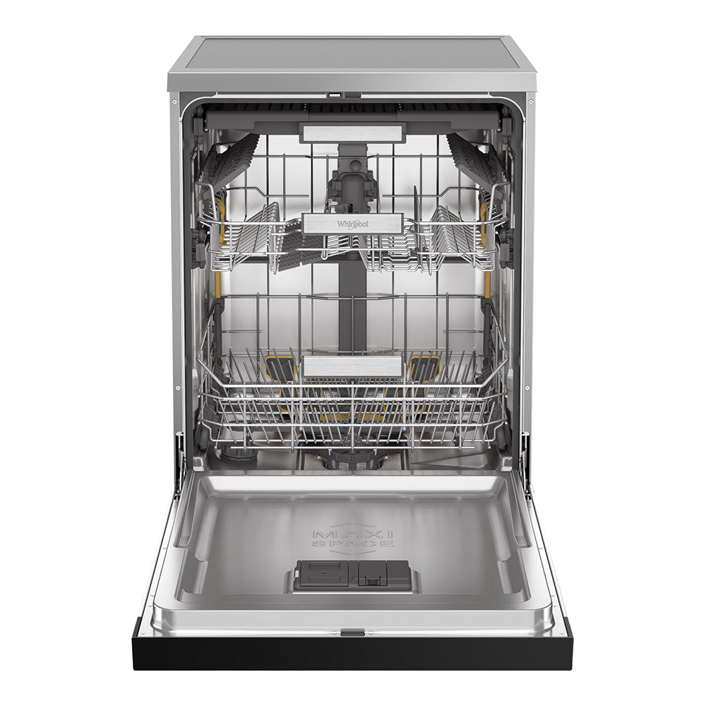 Whirlpool WDFS3R4NIXAU Power-Clean Maxi-Tub 14 Place Setting Freestanding Dishwasher in Stainless Steel