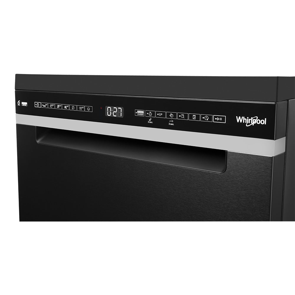 Whirlpool WDFS3L5PBSAU Power Clean Maxi-Tub 15 Place Setting Freestanding Dishwasher In Black