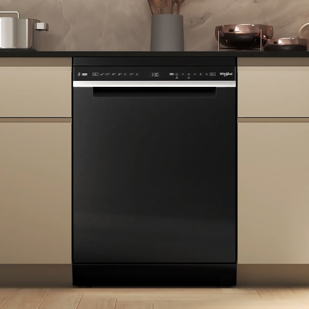 Whirlpool WDFS3L5PBSAU Power Clean Maxi-Tub 15 Place Setting Freestanding Dishwasher In Black