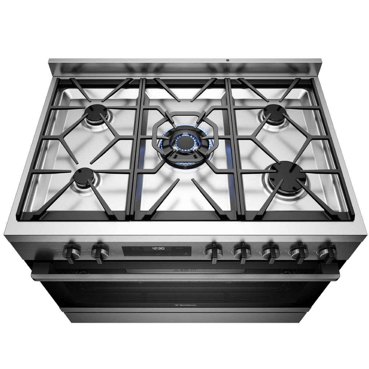 Westinghouse WFE9516DD 90cm Dual Fuel Dark Stainless Steel Freestanding Cooker with AirFry - Westinghouse Seconds Discount