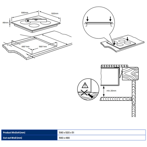 Westinghouse WHC633BE 60cm Ceramic Cooktop - Westinghouse Clearance
