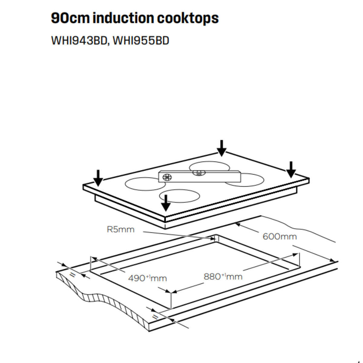 Westinghouse WHI955BD 90cm Induction Cooktop - Westinghouse Factory Seconds