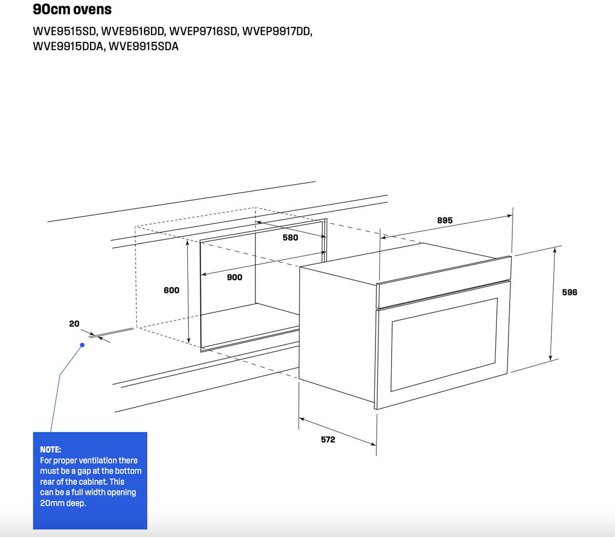 Westinghouse WVEP9917DD 90cm Pyrolytic Electric Built-In Oven - Factory Seconds Discount