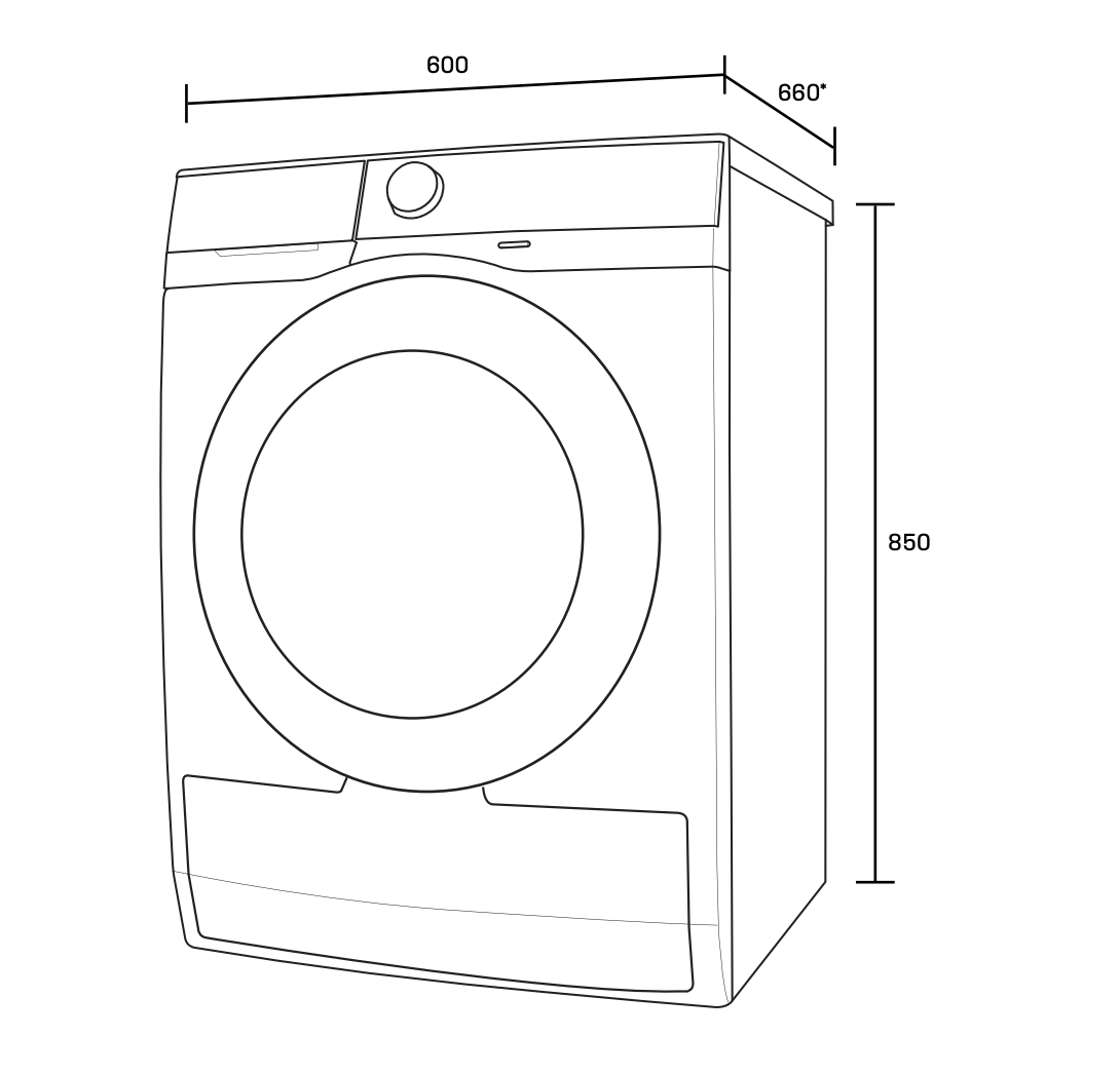 Westinghouse WWF1044M7SAS EasyCare 700 10kg Front Load Washing Machine, Grey - Westinghouse Factory Seconds (Copy)