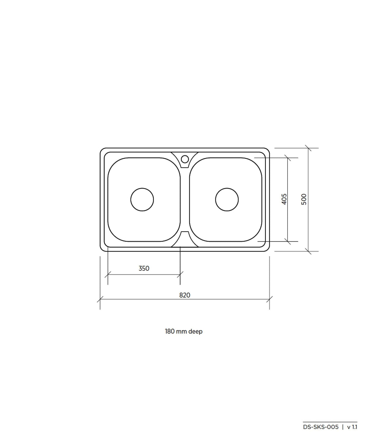 Seima 191582 Acero 005 Double Bowl Sink, Abovemount (No taphole), Stainless Steel, 820x500mm