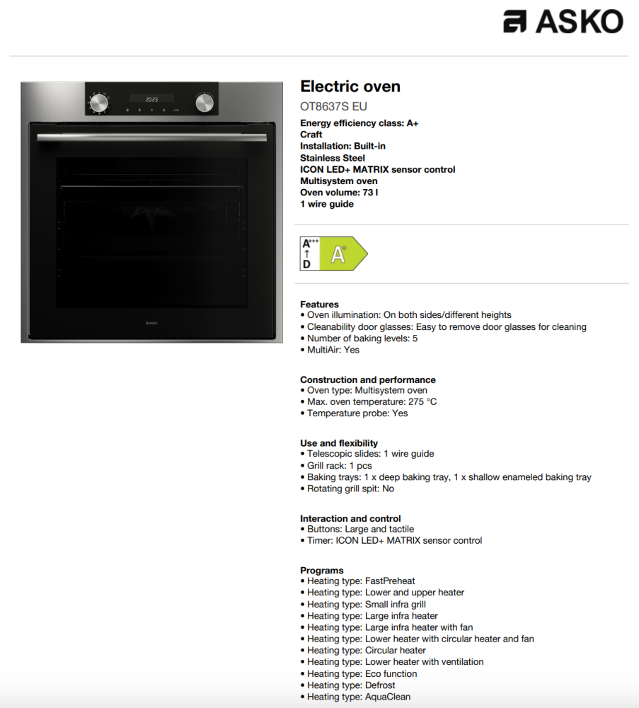 ASKO 60cm Anthracite Electric Oven & Induction Cooktop Bundle ASKO02 - New Clearance - Packages
