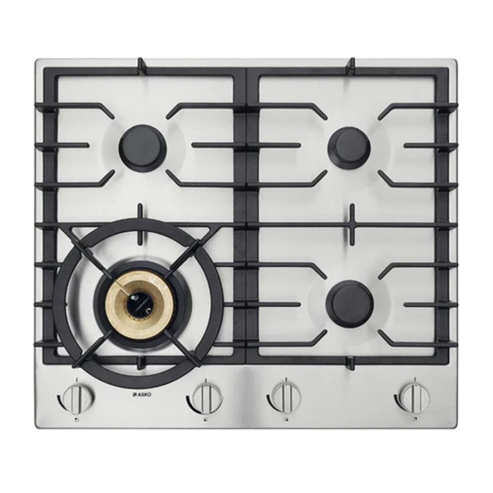 ASKO 60cm Natural Gas Cooktop with Super Flex Wok Burner Stainless Steel HG1666SD - ASKO Factory Seconds - Gas Cooktop