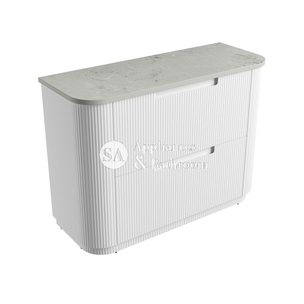 Aulic 1200mm Curva Floorstanding Vanity with Solid Surface Top Alpine Top CA57-1200-ST86FT Vanity Units