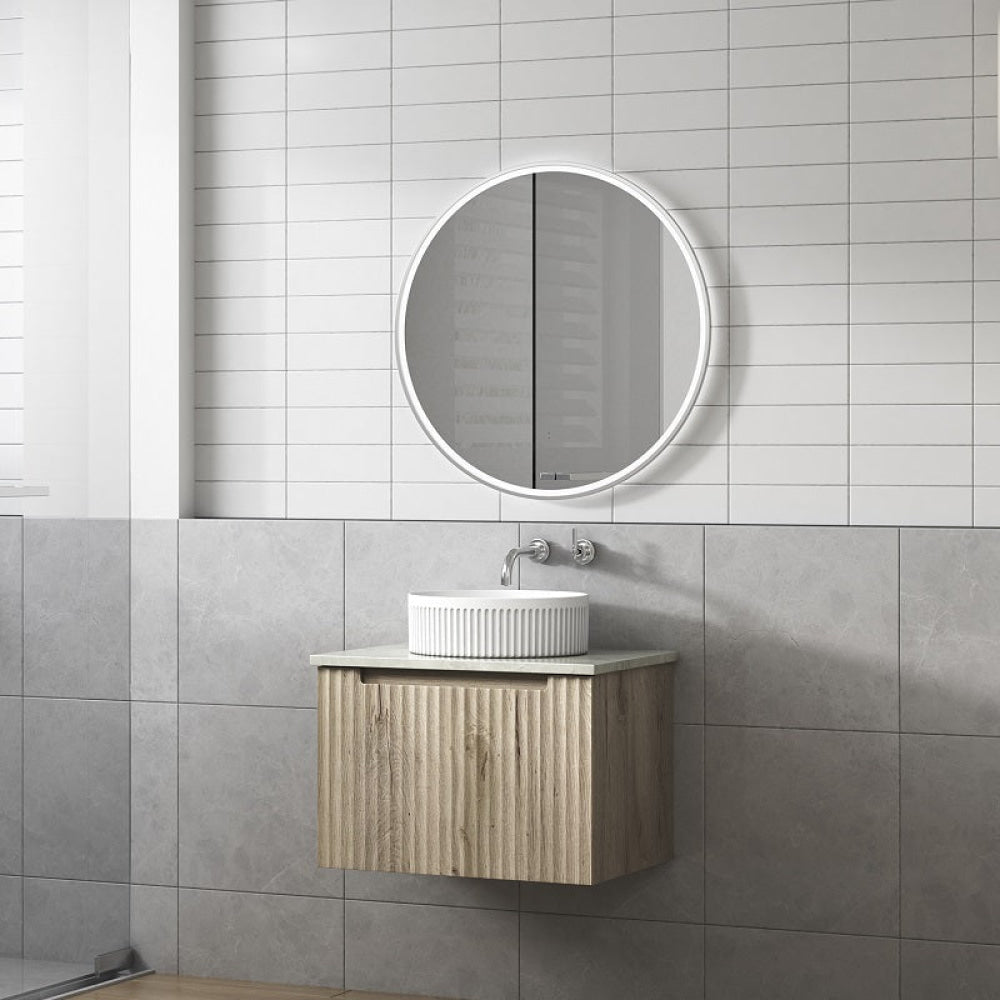 Aulic 600mm Calder Fluted Wall Hung Vanity CAWH44-600-ST Vanity Units