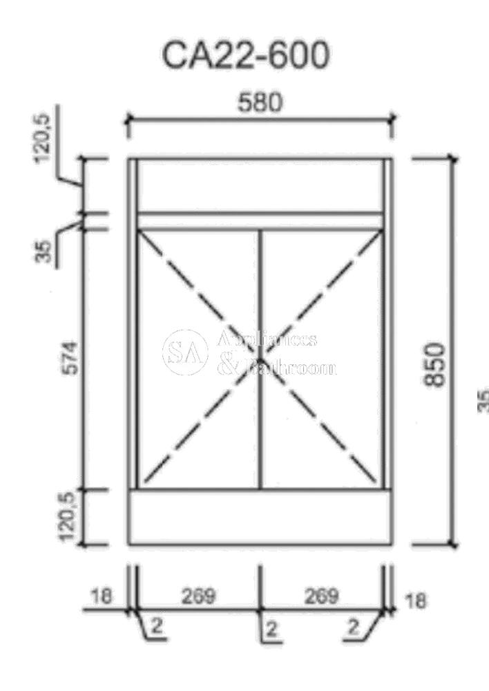 Aulic 600mm Maya Freestanding Vanity CA22-600 Vanity Units