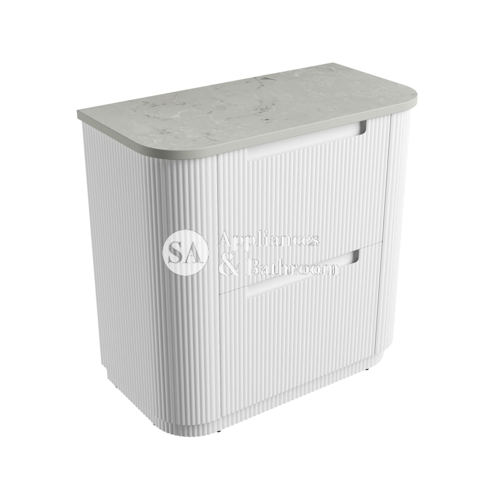 Aulic 900mm Curva Floorstanding Vanity with Solid Surface Top Alpine Top,CA57-900-ST86FT Vanity Units