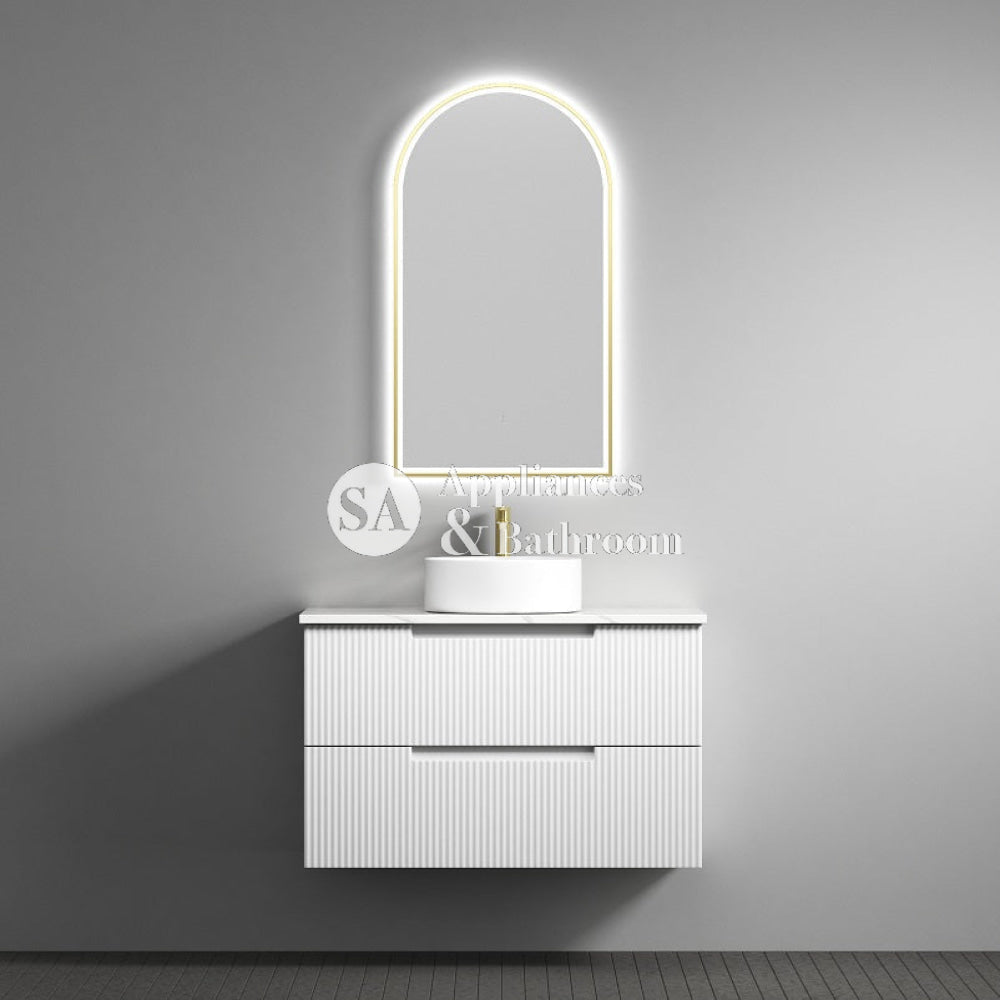 Aulic 900mm Verona Mark II White Fluted Wall Hung Vanity CAWH412-900-ST Ceremic Top Vanity Units