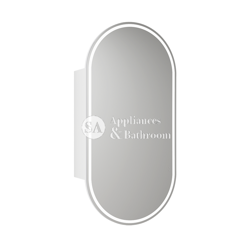 Aulic Beau Monde Oblong LED Matte White Shaving Cabinet 450 x 900mm LSCBM-450-MW Mirrors & Cabinets