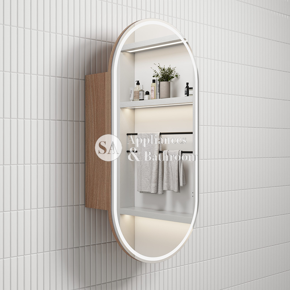 Aulic Beau Monde Oblong LED Mia Shaving Cabinet 450 x 900mm LSCBM-450-MIA Mirrors & Cabinets