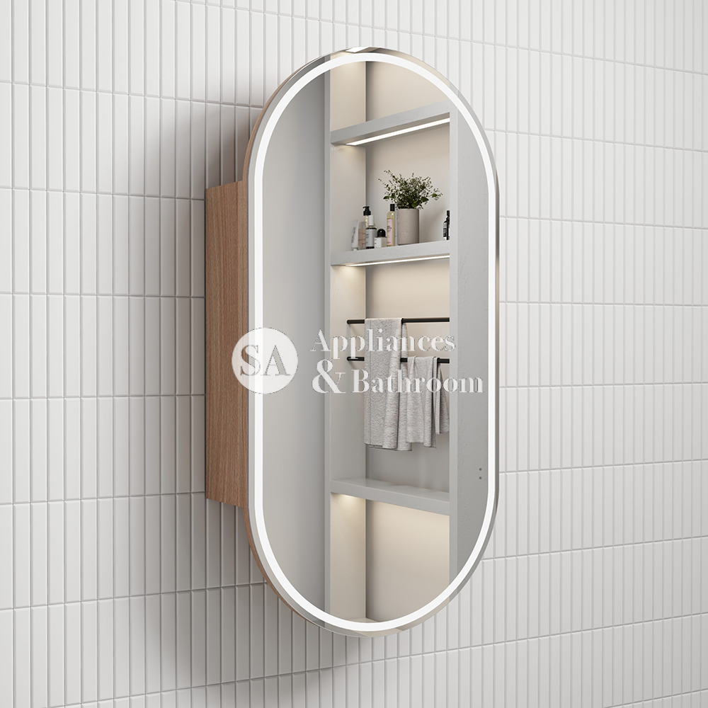 Aulic Beau Monde Oblong LED Mia Shaving Cabinet 450 x 900mm LSCBM-450-MIA Mirrors & Cabinets