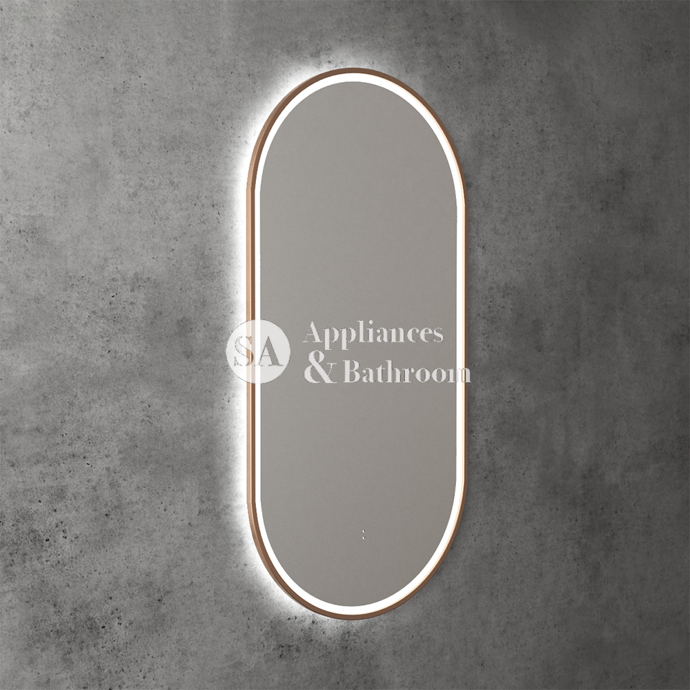 Aulic Beau Monde Oblong Pill LED Mirror Brushed Bronze 450 x 900mm LMBM-450-BZ Brushed Bronze Mirrors