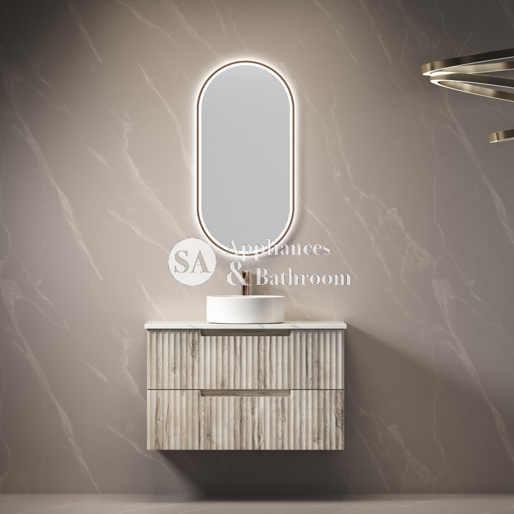 Aulic Beau Monde Oblong Pill LED Mirror Brushed Bronze 450 x 900mm LMBM-450-BZ Brushed Bronze Mirrors