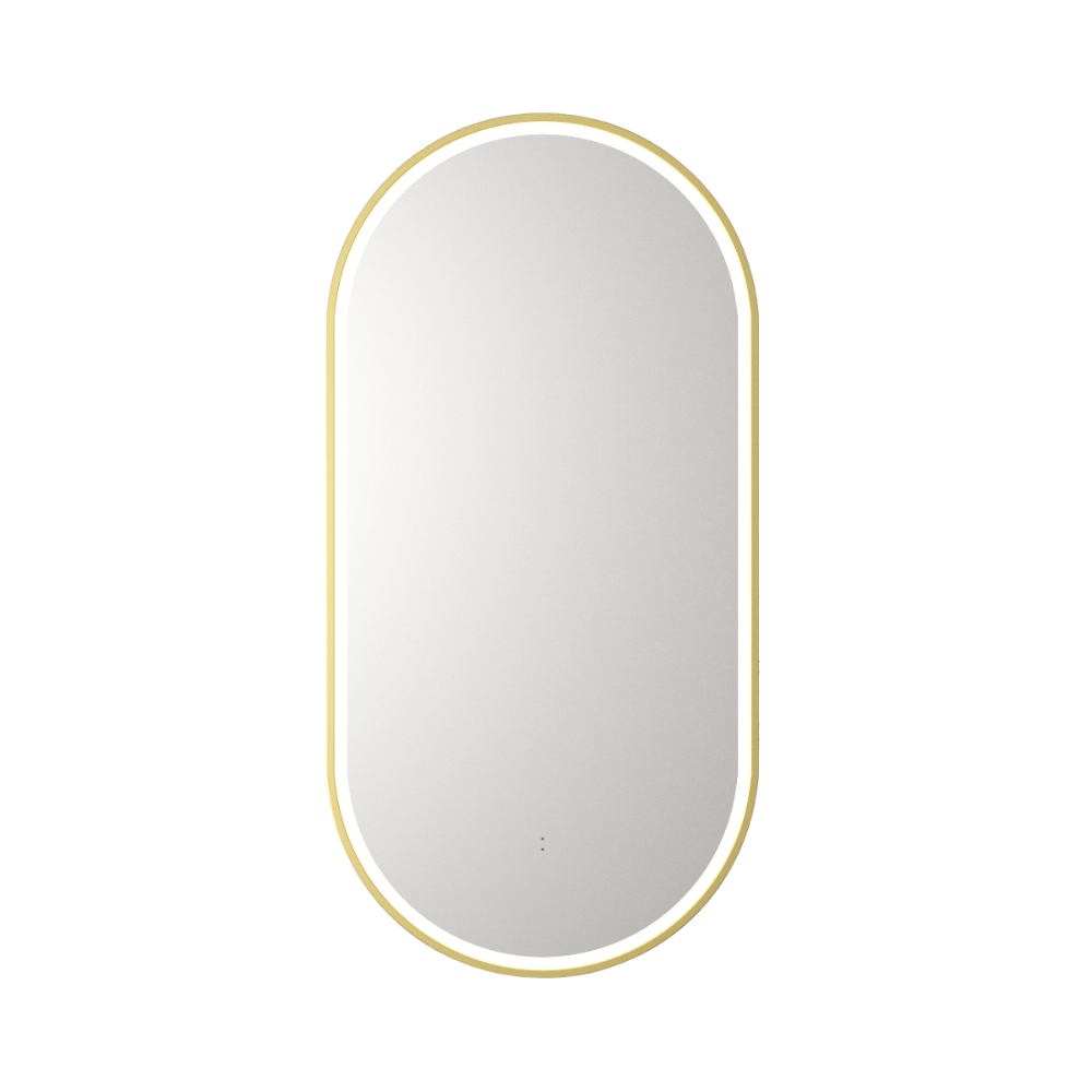 Aulic Beau Monde Oblong Pill LED Mirror Brushed Gold 450 x 900mm LMBM-450-BG Brushed Gold Mirrors
