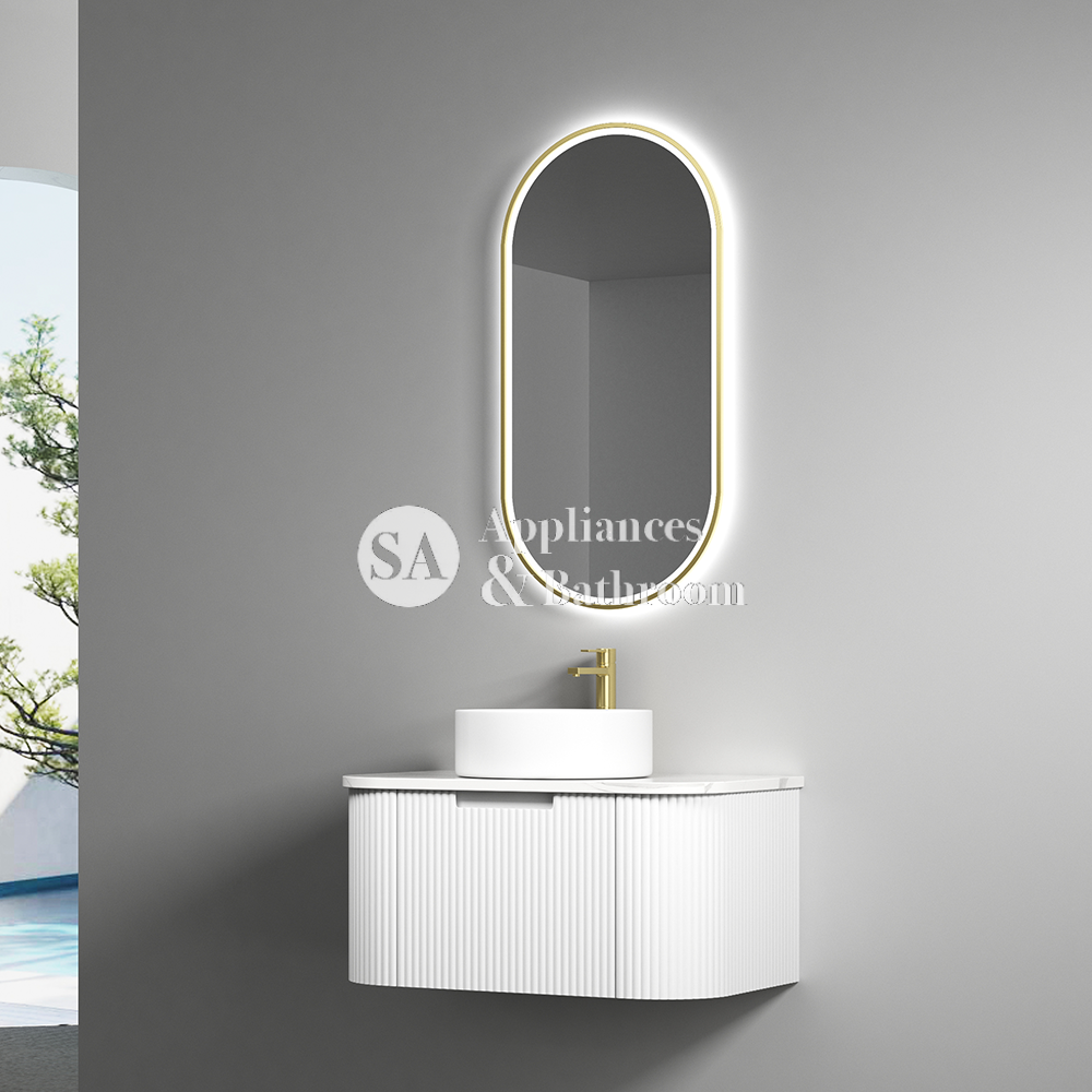 Aulic Beau Monde Oblong Pill LED Mirror Brushed Gold 450 x 900mm LMBM-450-BG Brushed Gold Mirrors