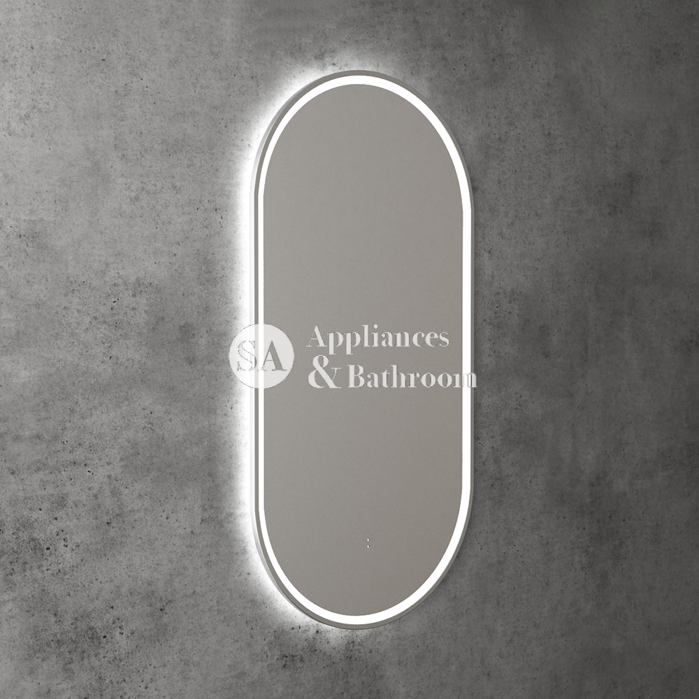 Aulic Beau Monde Oblong Pill LED Mirror Brushed Nickel 450 x 900mm LMBM-450-BN Brushed Nickel Mirrors