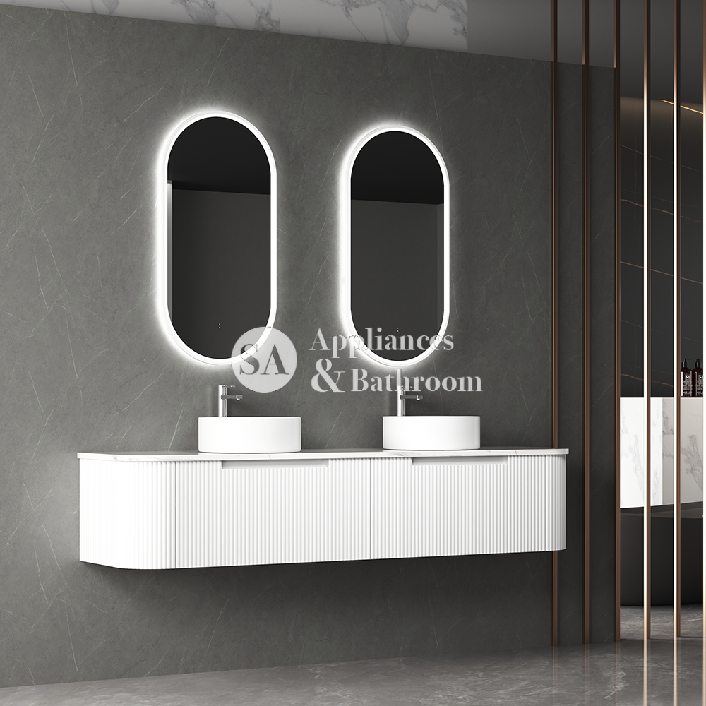 Aulic Beau Monde Oblong Pill LED Mirror Brushed Nickel 450 x 900mm LMBM-450-BN Brushed Nickel Mirrors