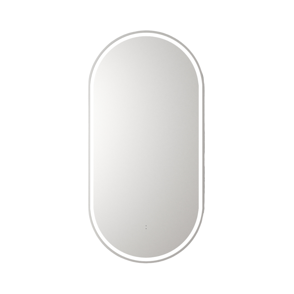 Aulic Beau Monde Oblong Pill LED Mirror Brushed Nickel 450 x 900mm LMBM-450-BN Brushed Nickel Mirrors