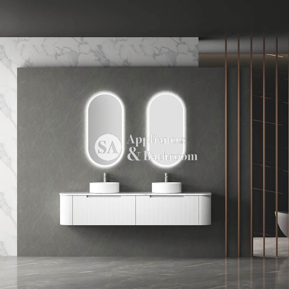 Aulic Beau Monde Oblong Pill LED Mirror Brushed Nickel 450 x 900mm LMBM-450-BN Brushed Nickel Mirrors