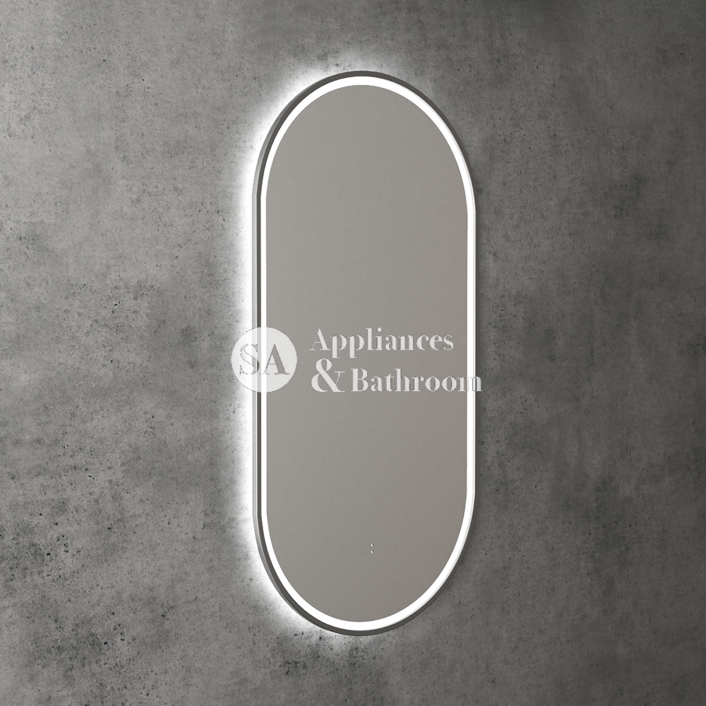 Aulic Beau Monde Oblong Pill LED Mirror Gunmetal 450 x 900mm LMBM-450-GM Gunmetal Mirrors