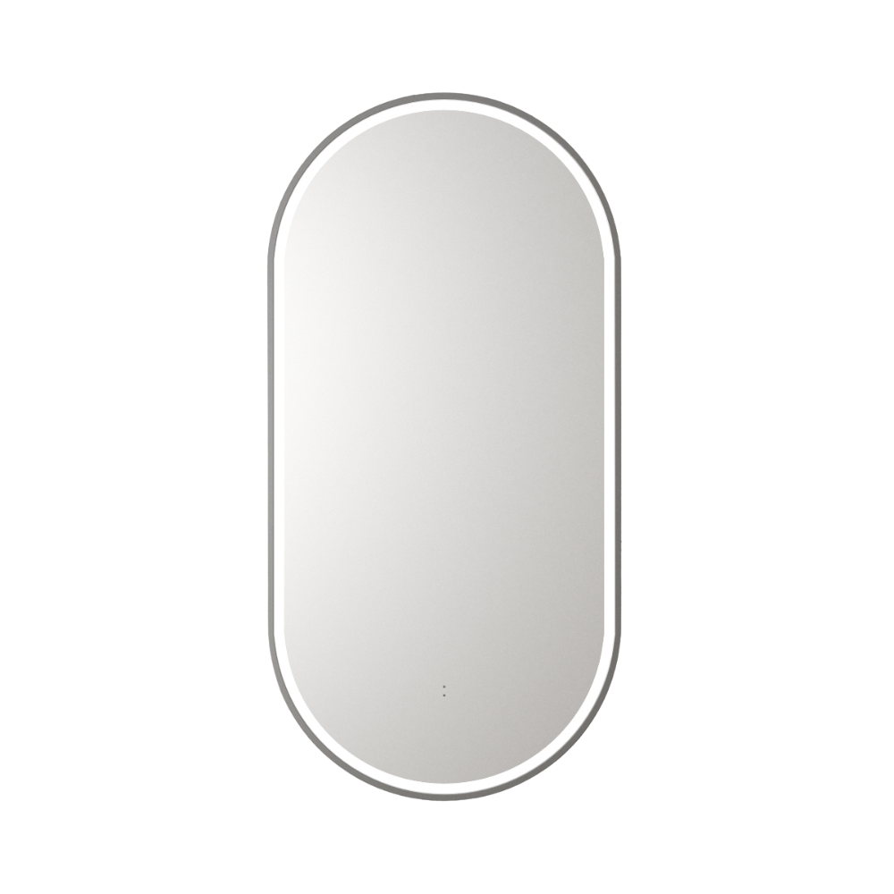 Aulic Beau Monde Oblong Pill LED Mirror Gunmetal 450 x 900mm LMBM-450-GM Gunmetal Mirrors