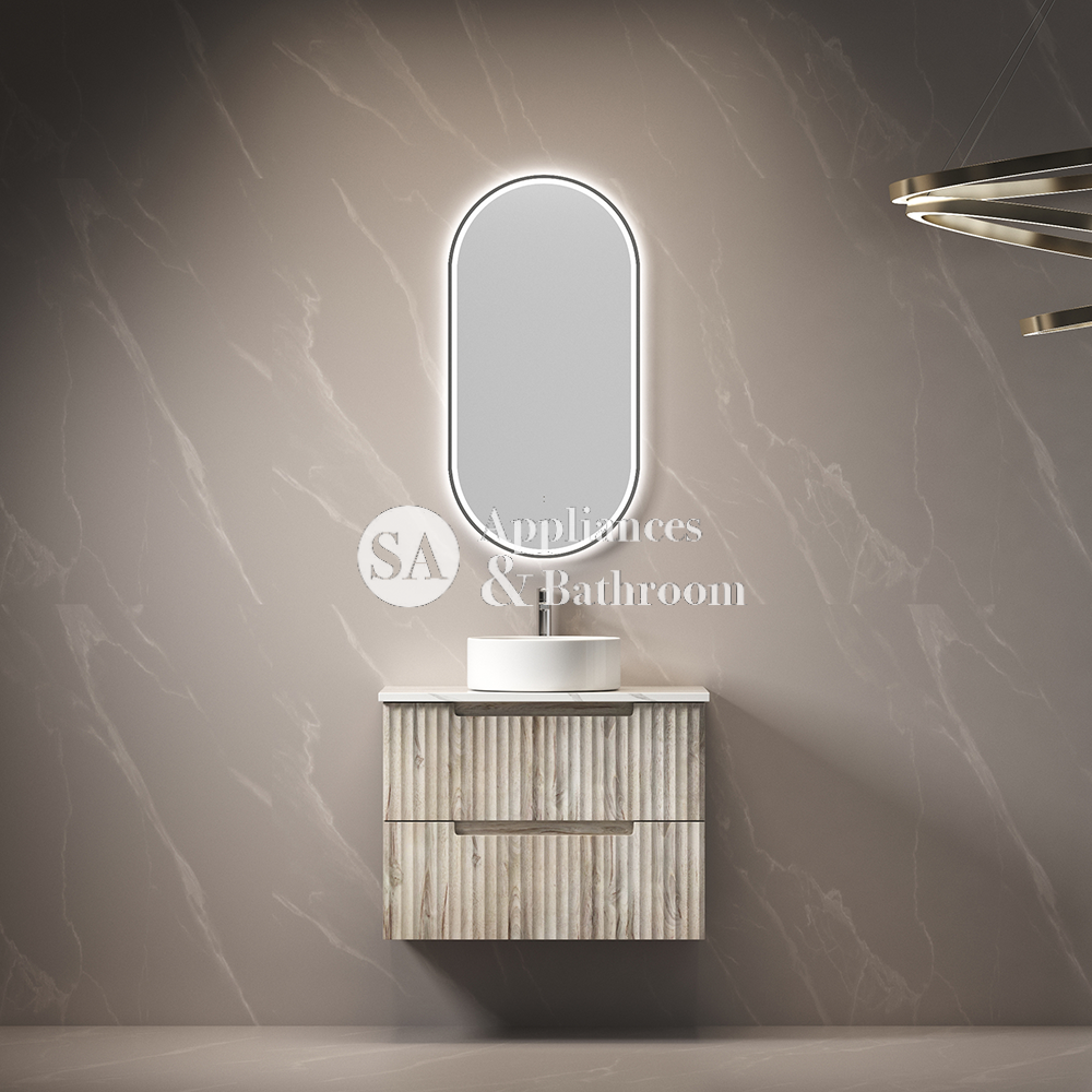 Aulic Beau Monde Oblong Pill LED Mirror Gunmetal 450 x 900mm LMBM-450-GM Gunmetal Mirrors