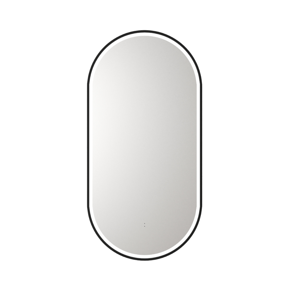 Aulic Beau Monde Oblong Pill LED Mirror Matte Black 450 x 900mm LMBM-450-MB Matte Black Mirrors