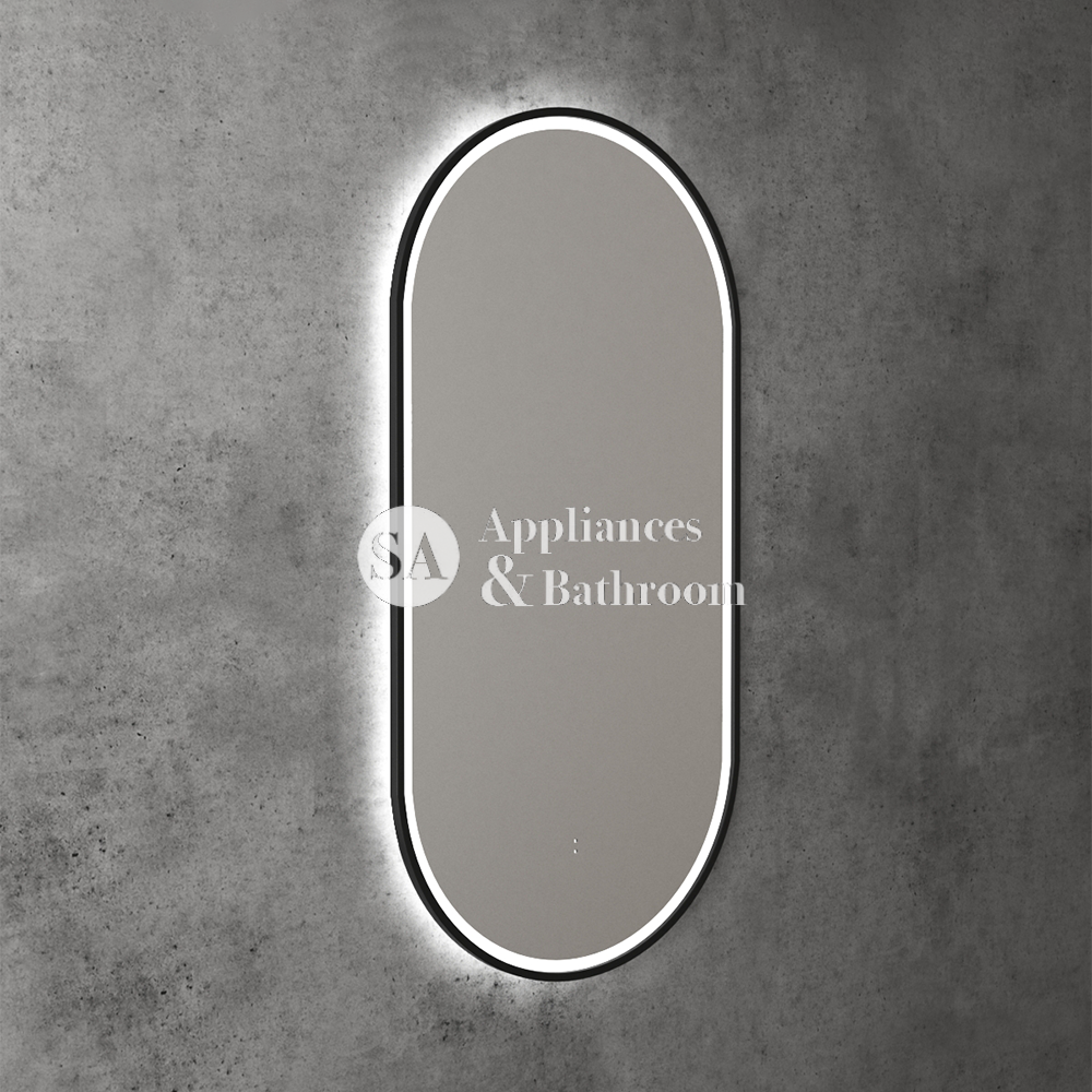 Aulic Beau Monde Oblong Pill LED Mirror Matte Black 450 x 900mm LMBM-450-MB Matte Black Mirrors