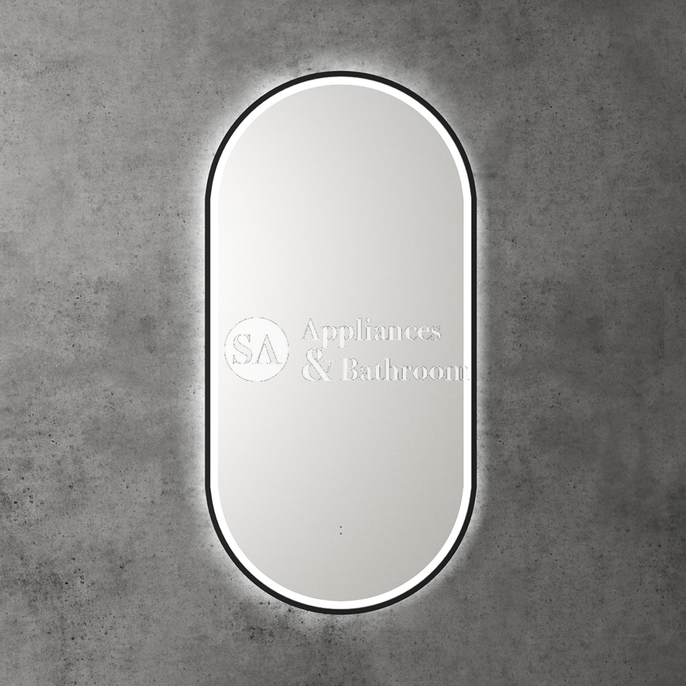 Aulic Beau Monde Oblong Pill LED Mirror Matte Black 450 x 900mm LMBM-450-MB Matte Black Mirrors