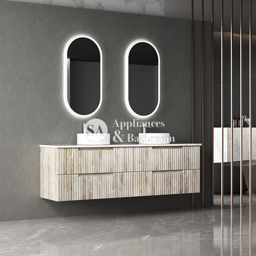 Aulic Beau Monde Oblong Pill LED Mirror Matte White 450 x 900mm LMBM-450-MW Matte White Mirrors