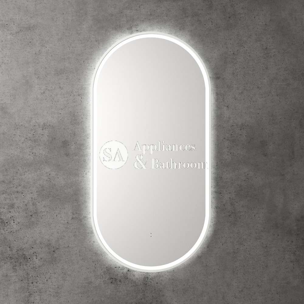 Aulic Beau Monde Oblong Pill LED Mirror Matte White 450 x 900mm LMBM-450-MW Matte White Mirrors