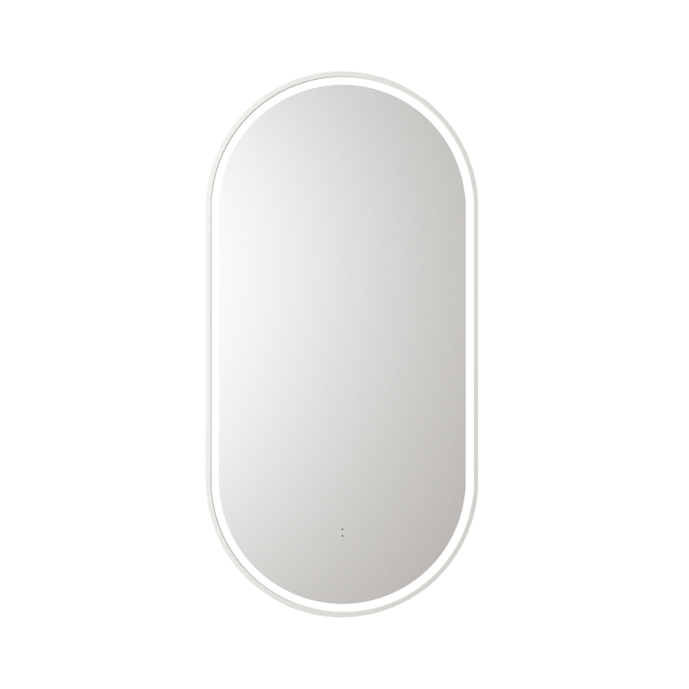 Aulic Beau Monde Oblong Pill LED Mirror Matte White 450 x 900mm LMBM-450-MW Matte White Mirrors