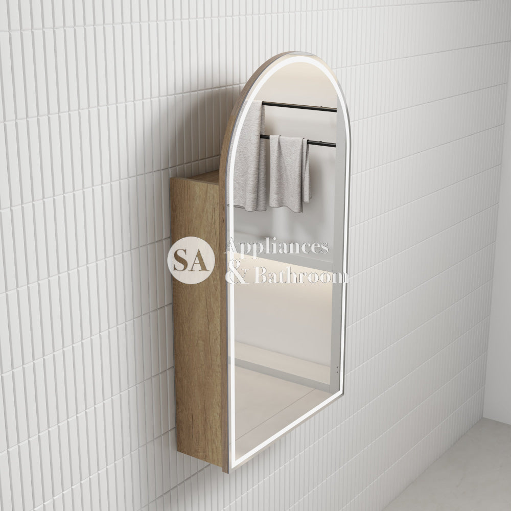 Aulic Canterbury Arch LED Carita Shaving Cabinet 500 x 900mm LSCCAN-500-CR Mirrors & Cabinets