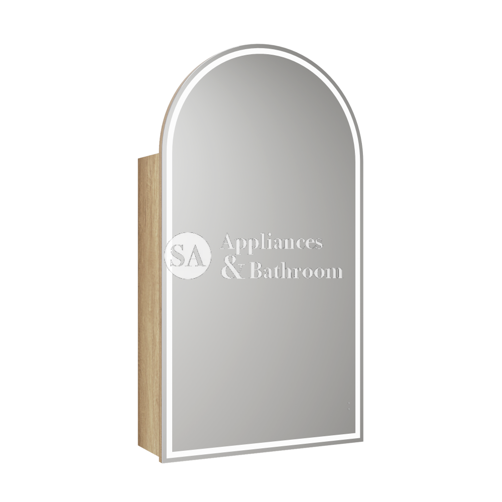 Aulic Canterbury Arch LED Carita Shaving Cabinet 500 x 900mm LSCCAN-500-CR Mirrors & Cabinets