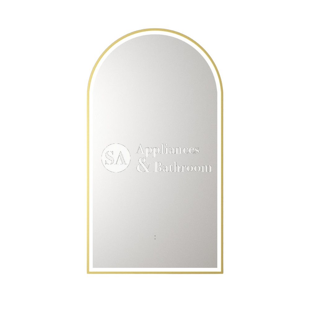 Aulic Canterbury Arch LED Mirror Brushed Gold 500 x 900mm LMCAN-500-BG Brushed Gold Mirrors