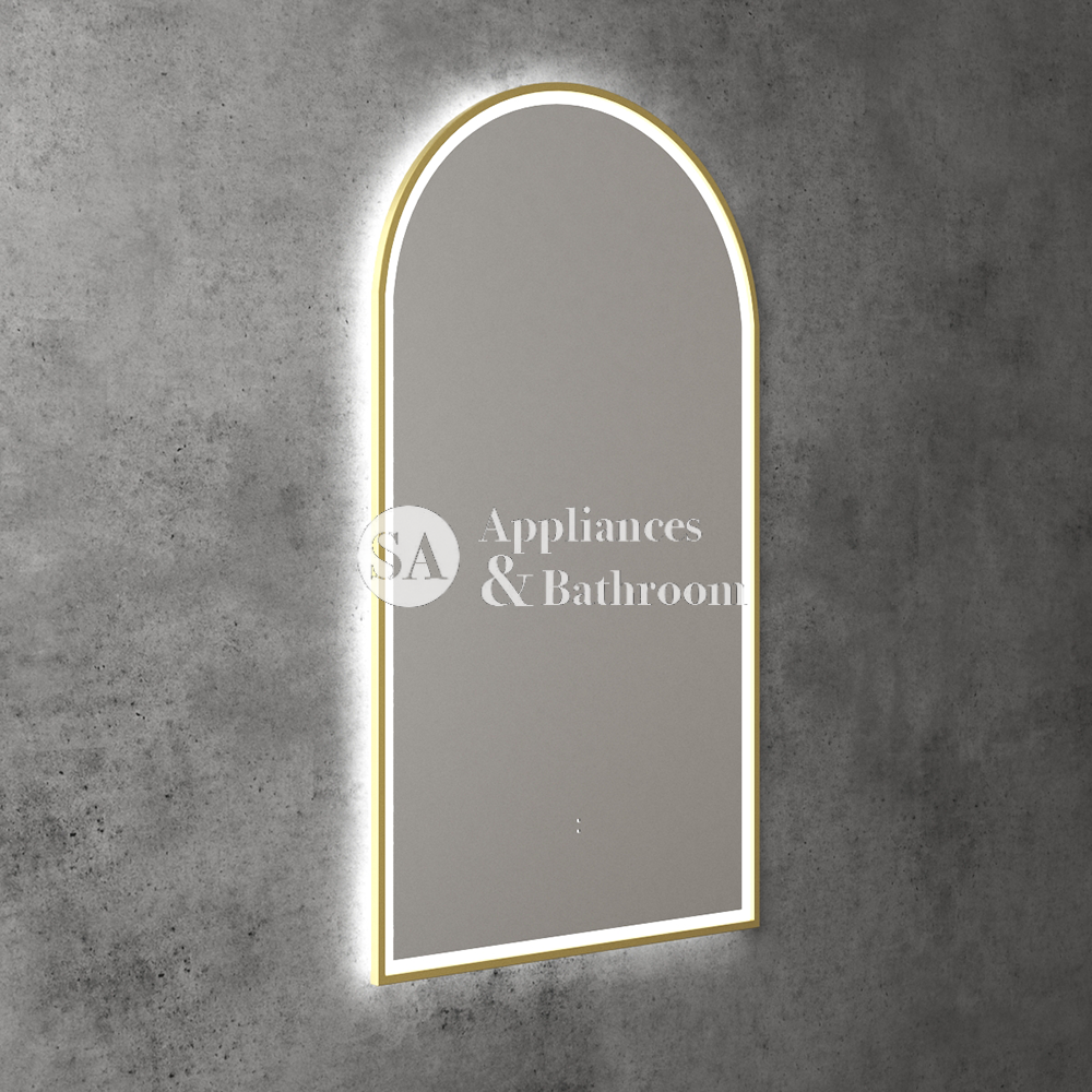 Aulic Canterbury Arch LED Mirror Brushed Gold 500 x 900mm LMCAN-500-BG Brushed Gold Mirrors