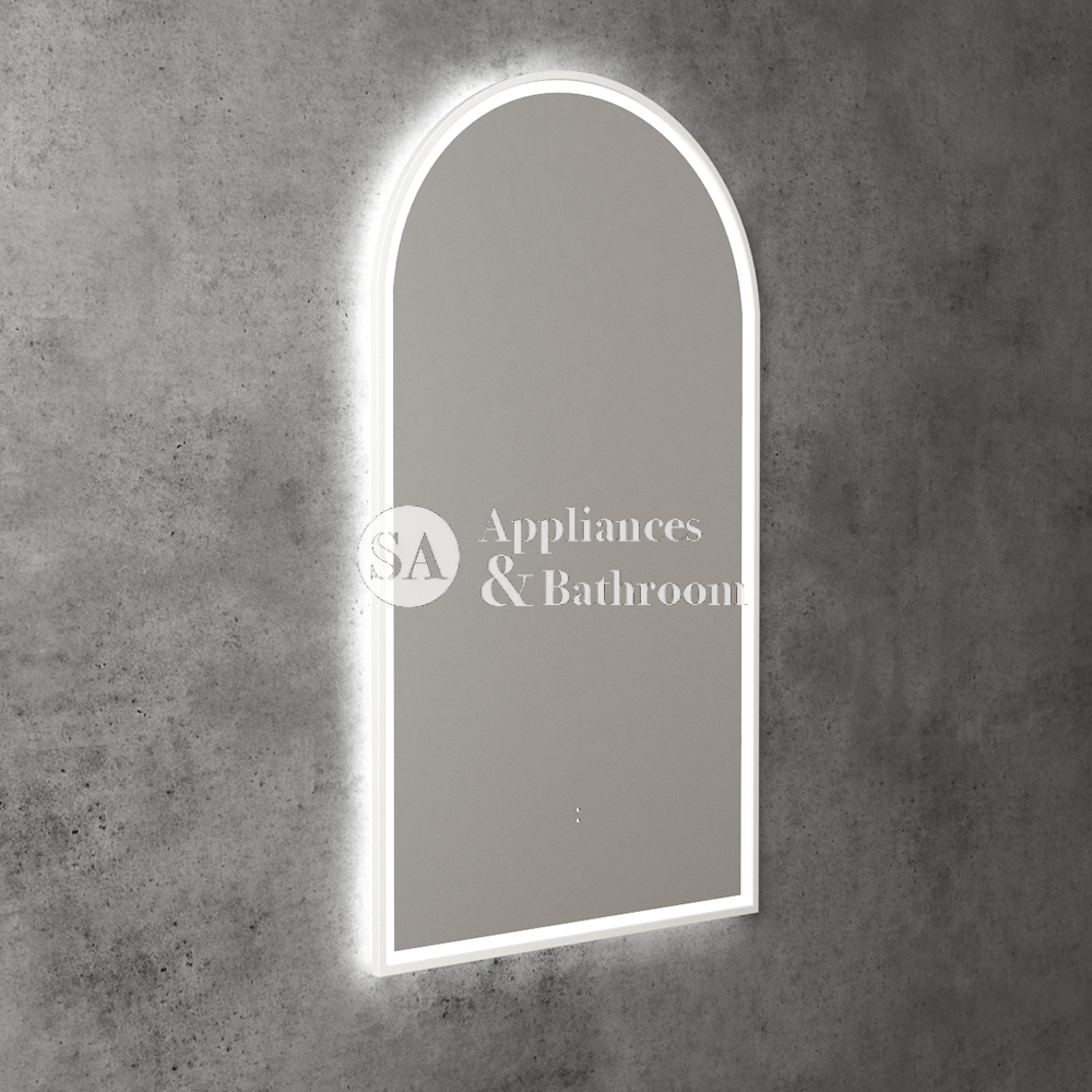 Aulic Canterbury Arch LED Mirror Matte White 500 x 900mm LMCAN-500-MW Matte White Mirrors
