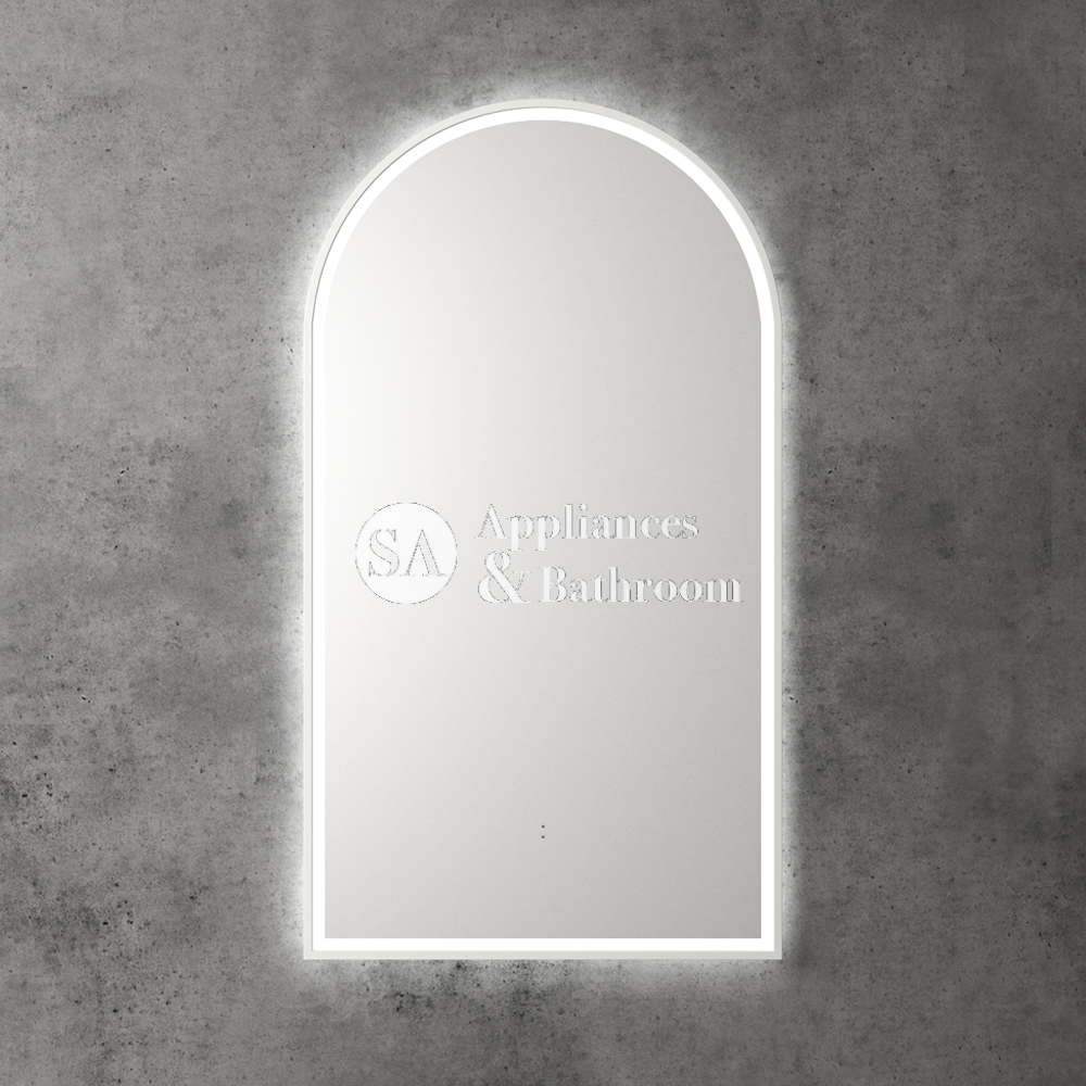 Aulic Canterbury Arch LED Mirror Matte White 500 x 900mm LMCAN-500-MW Matte White Mirrors