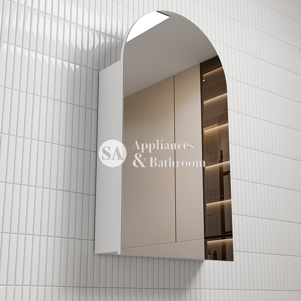 Aulic Canterbury Arch Matte White Shaving Cabinet 500 x 900mm SCCAN-500-MW Matte White Mirrors & Cabinets