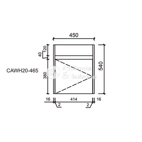 Aulic Revit 450mm Wall Hung Vanity With Ceramic Top CAWH20-465-CT26 Vanity Units