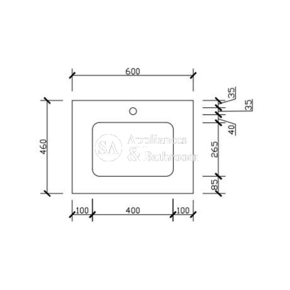 Aulic Tuscana Wall Hung Vanity with Crystal Ceramic Top CAWH42 Vanity Units
