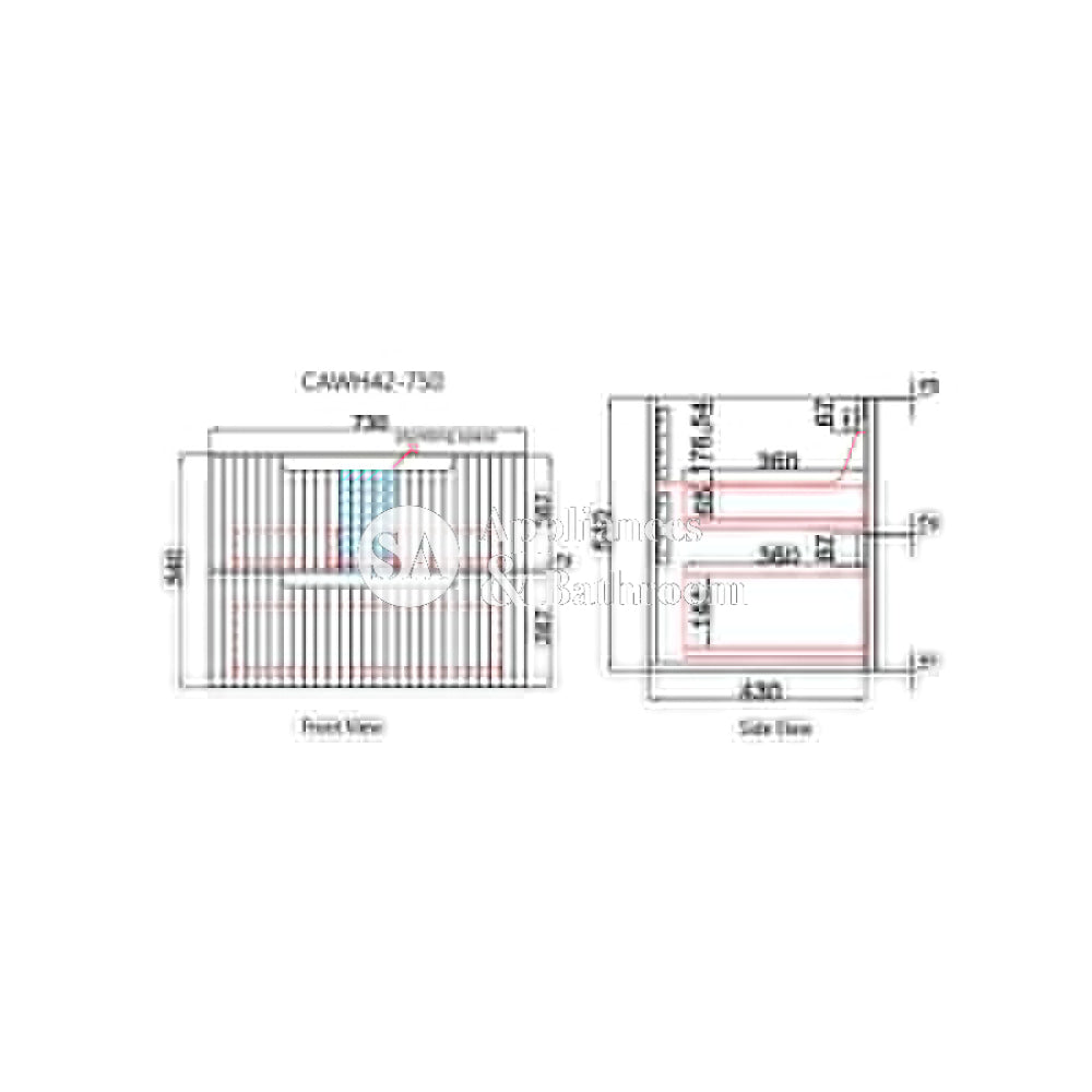 Aulic Tuscana Wall Hung Vanity with Crystal Ceramic Top CAWH42 Vanity Units